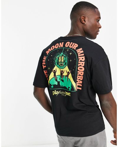 Jack & Jones Originals Oversized T-shirt With Moon Party Back Print - Black