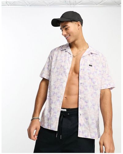 Lee Jeans Resort - Ruimvallend Overhemd Met Korte Mouwen En Geometrische Print - Wit