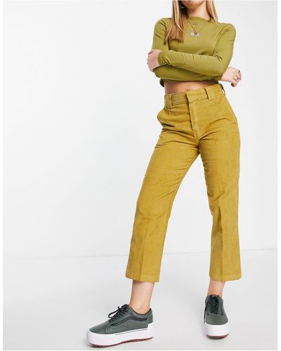 Dickies 874 Cropped Cord Trousers - Brown