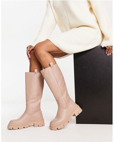 River Island Rubber Knee High Boot - Natural