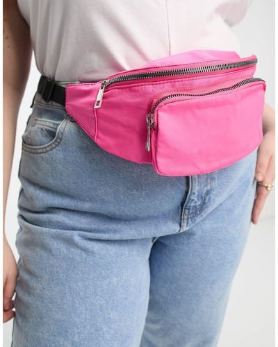 ASOS Asos Design Curve Bum Bag With Front Pocket - Pink