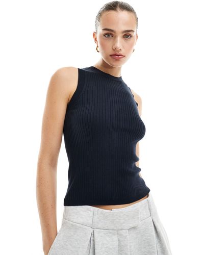 Jdy Ribbed Knitted Tank Top - Blue