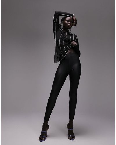 Topshop Unique Leggings en imitation cuir - Noir