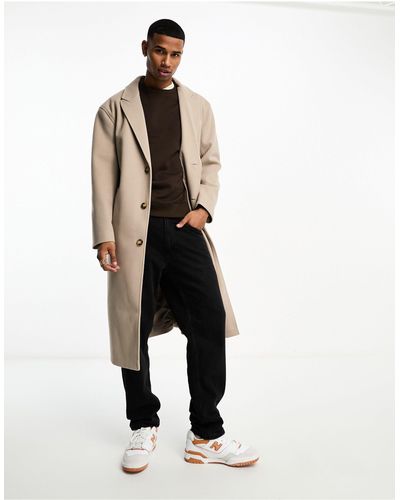 ASOS Relaxed Wool Look Overcoat - White