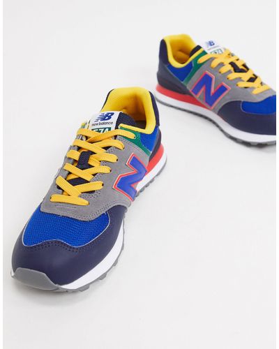 New Balance – 574 – sneaker in bunt/ - Blau