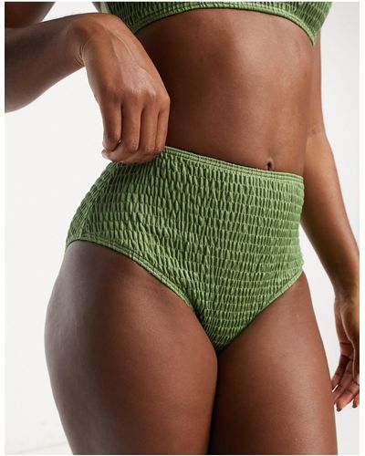 South Beach Mix & Match High Waist Bikini Bottom - Green