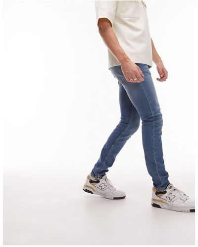 TOPMAN – eng geschnittene stretch-jeans - Blau