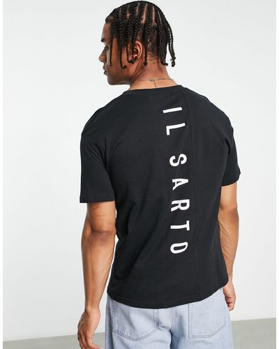 Il Sarto T-shirt nera con stampa del logo sul retro - Nero