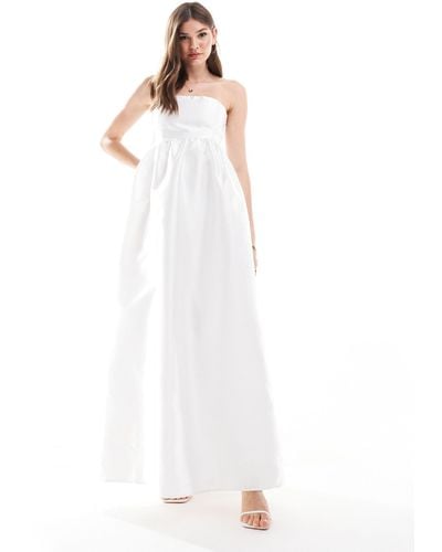 Vila Bridal Bandeau Maxi Dress - White