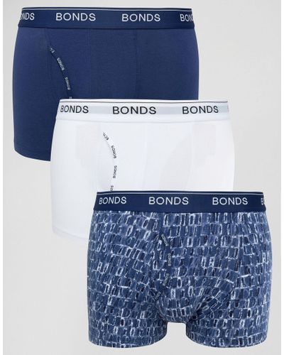 Bonds Trunks 3 Pack Guyfront - Blue