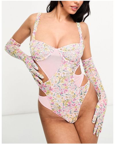 Wild Lovers A-d Cup Gladys Festival Underwired Bodysuit - Pink