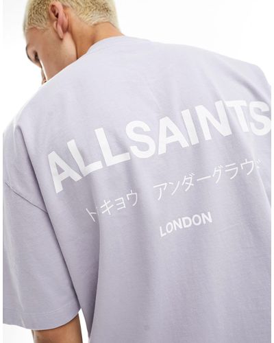 AllSaints – underground – t-shirt - Blau