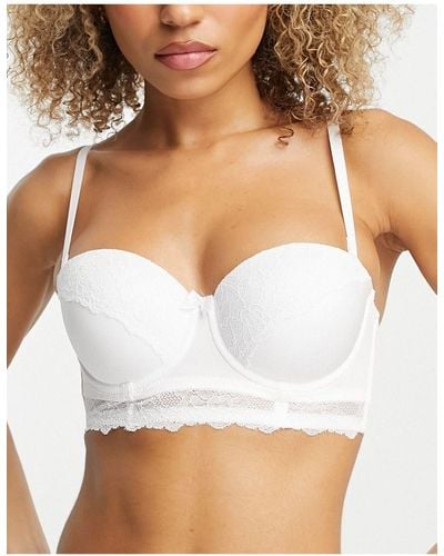 Dorina Frida lightly padded soft bandeau bra with lace detail in ivory