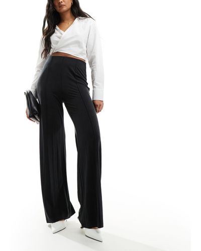 & Other Stories Fluid Flared Trousers With Pintuck Detail - Black