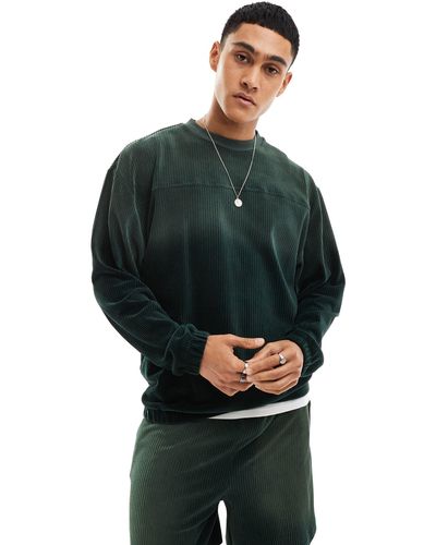 ASOS Oversized Rugby Sweatshirt With Ombre Effect - Green