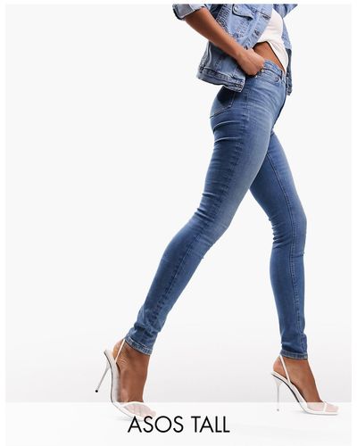 ASOS Asos design tall - ultimate - jeans skinny medio - Blu