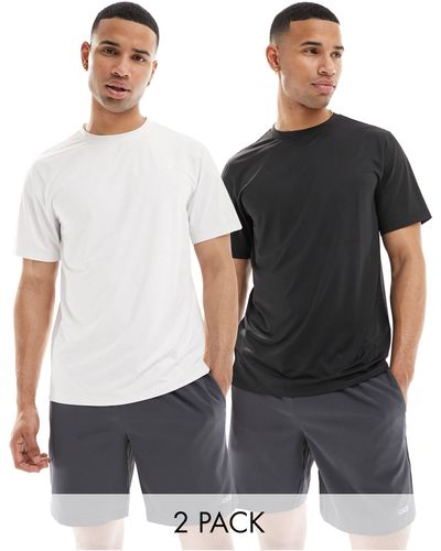 ASOS 4505 Icon Training T-shirt With Quick Dry 2 Pack - Black