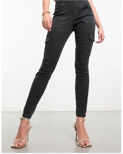 Spanx High Waisted Cargo Trousers - Black