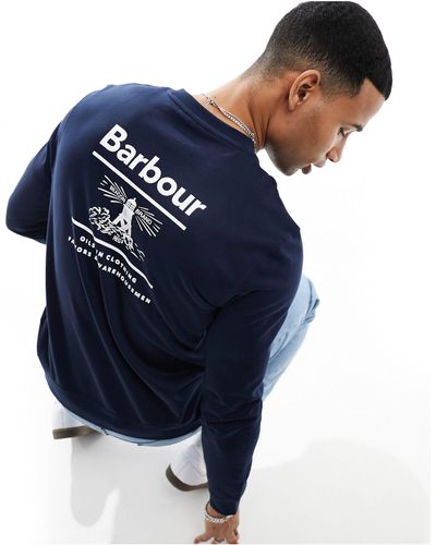 Barbour Sweat-shirt avec logo au dos - Bleu