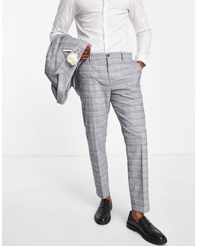 SELECTED Slim Suit Trousers - Grey