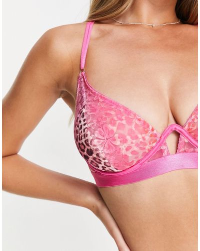 ASOS Fuller Bust Nikita Ombre Animal Lace Exposed Underwired Bra - Pink