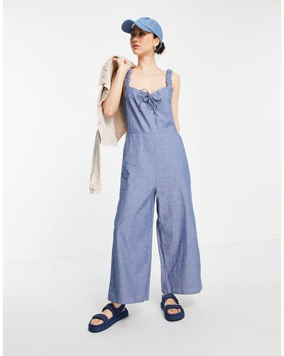 Vero Moda Cotton Chambray Jumpsuit - Blue