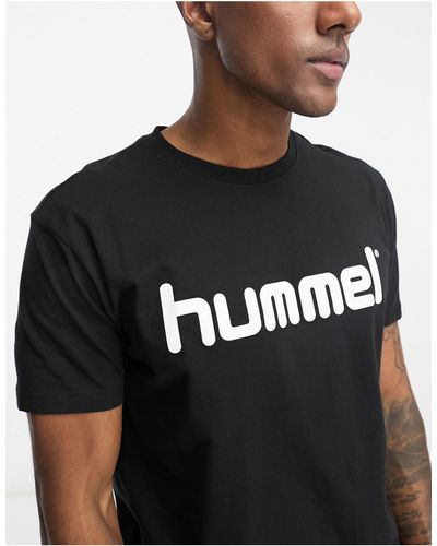 Hummel T-shirt à manches courtes en coton avec logo - noir