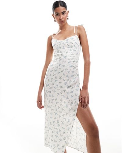 Bershka Strappy Maxi Dress - White