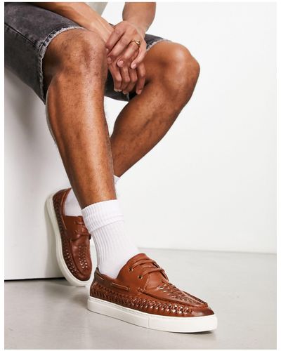 ASOS Woven Boat Shoes - White