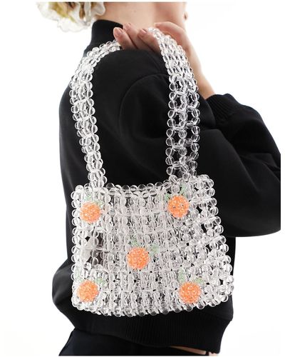 Glamorous Beaded Handbag With S - Black