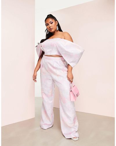 ASOS Curve Tailored Trousers - Pink