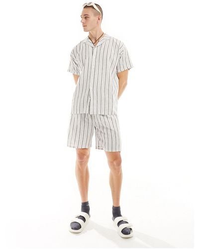 South Beach – shorts aus leinenmix - Weiß