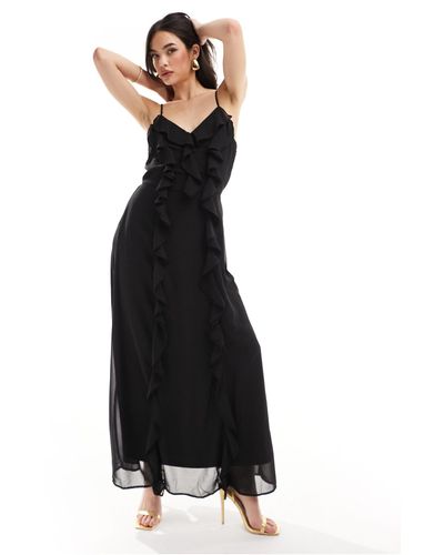 Vero Moda Ruffle Maxi Dress - Black