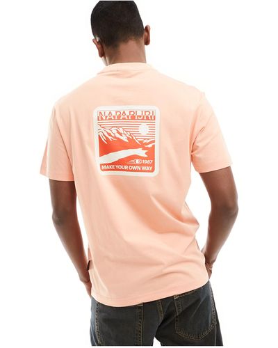 Napapijri Gouin Backprint Graphic T-shirt - Pink