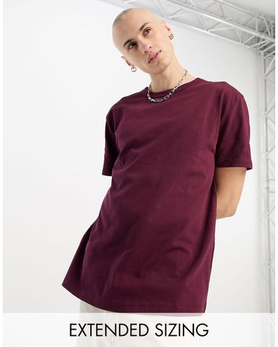 ASOS – lässig geschnittenes t-shirt aus schweren material - Lila