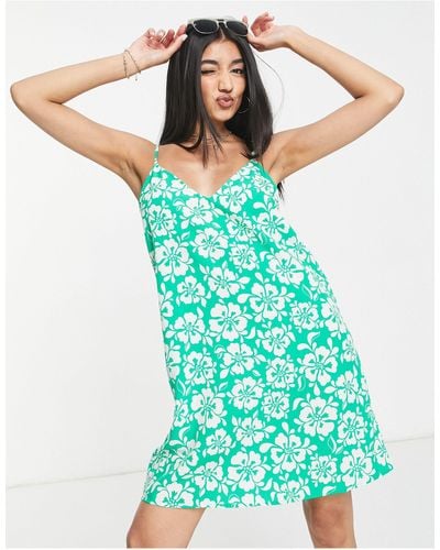 Monki Strappy Mini Dress - Green