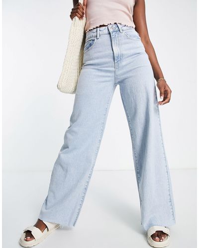 Vero Moda Jeans Met Rechte, Wijde Pijpen - Blauw