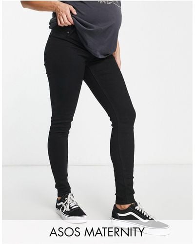ASOS Asos design maternity - jean skinny avec bande recouvrant le ventre - Blanc