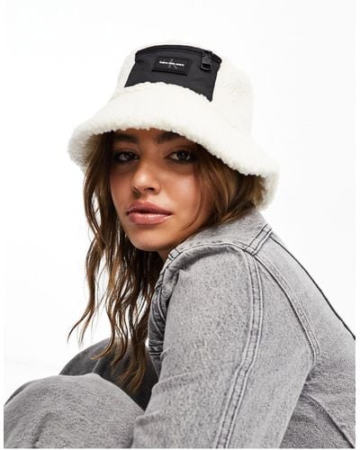 Calvin Klein Sherpa Bucket Hat - White