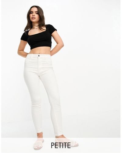 Pull&Bear Petite High Waisted Skinny Jeans - White