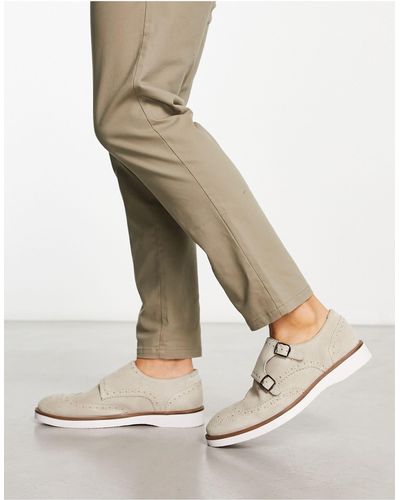 ASOS Zapatos monk color tipo oxford con suela blanca tipo cuña - Neutro
