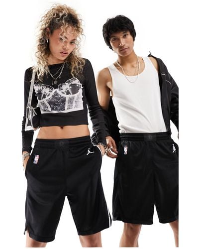 Nike Basketball Nba brooklyn nets - pantaloncini neri unisex con logo swingman riconoscibile - Nero