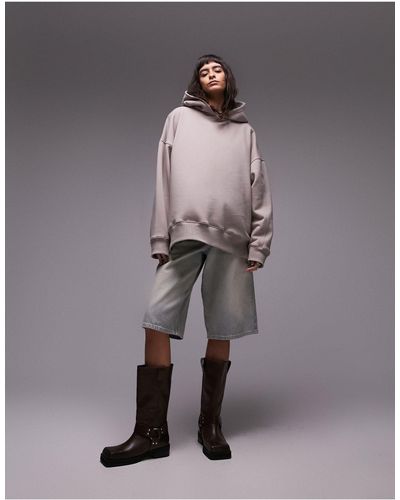 TOPSHOP Premium Oversized Hoodie - Gray