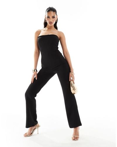 ASOS Bandeau Wide Leg Jumpsuit - Black