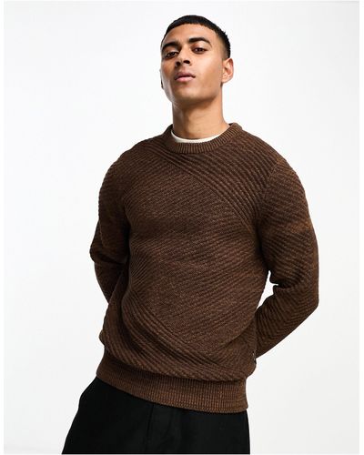 Only & Sons Crew Neck Sweater - Brown