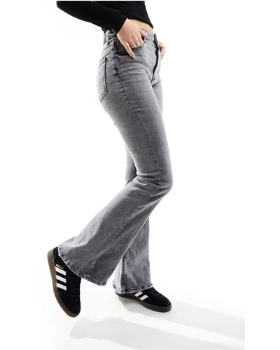 Bershka High Waisted Flared Jeans - Grey