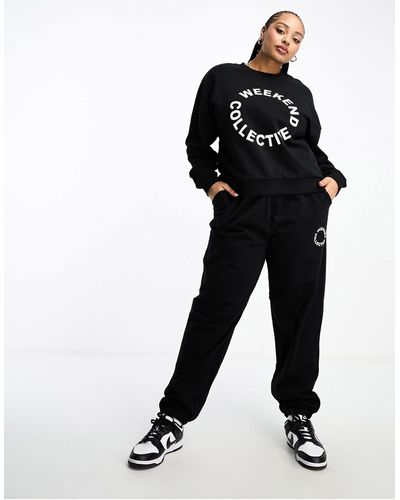 ASOS Curve Co-ord Oversized jogger With Logo - Black
