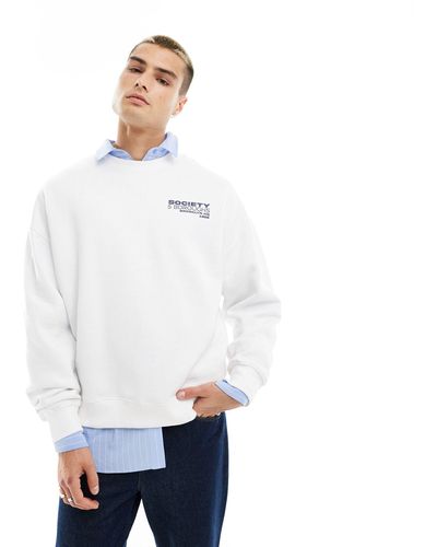 New Look Society Oversized Sweatshirt - White