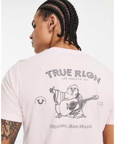True Religion T-shirt Met Print Op - Naturel