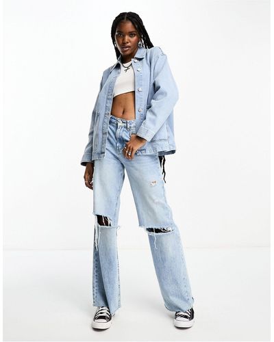 ONLY Denim Shirt With Oversized Pockets - Blue